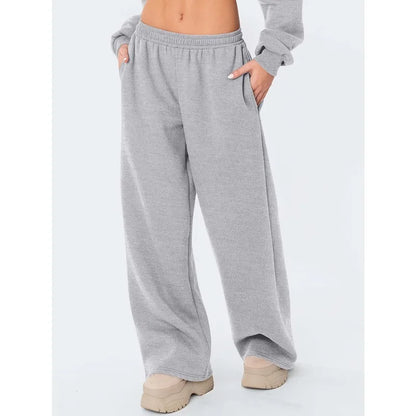 Women’s Warm Loose-Fit Wide-Leg Casual Pants