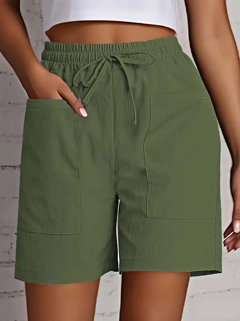 Women’s High-Waisted 4-Inch Casual Shorts with Pockets
