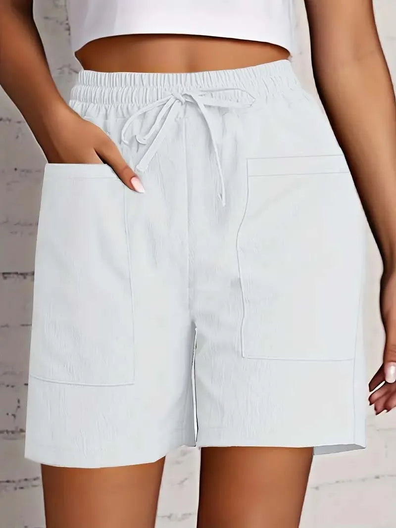 Women’s High-Waisted 4-Inch Casual Shorts with Pockets