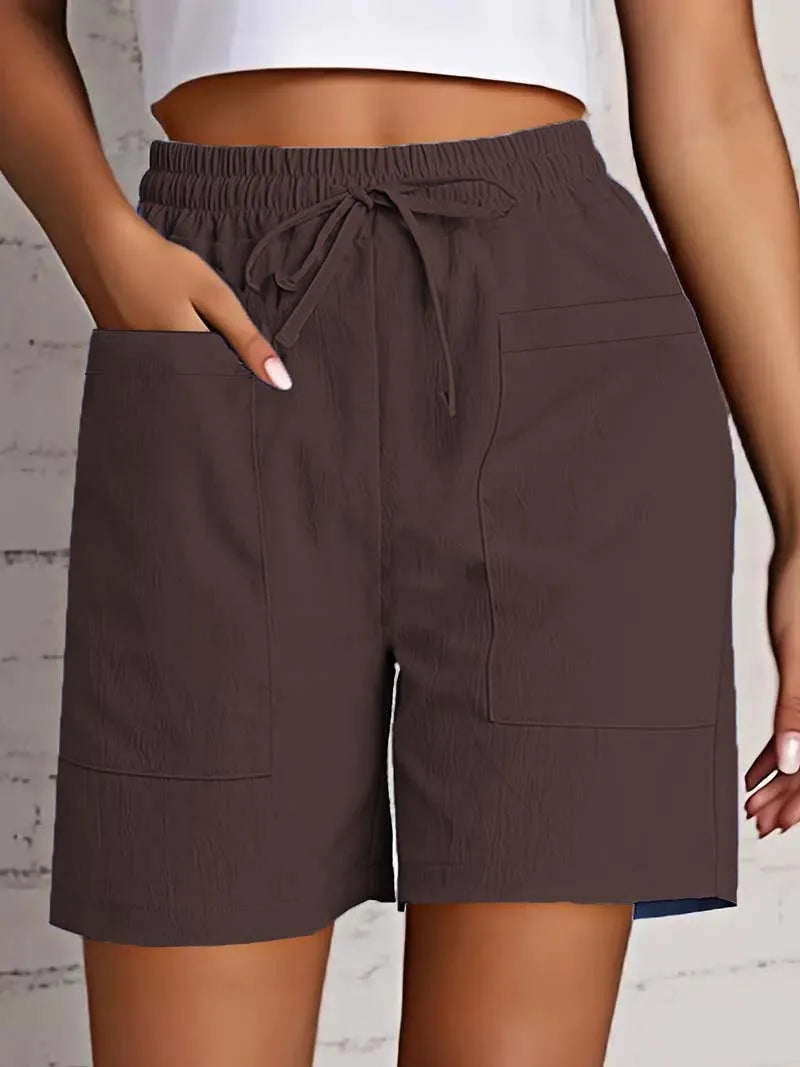 Women’s High-Waisted 4-Inch Casual Shorts with Pockets