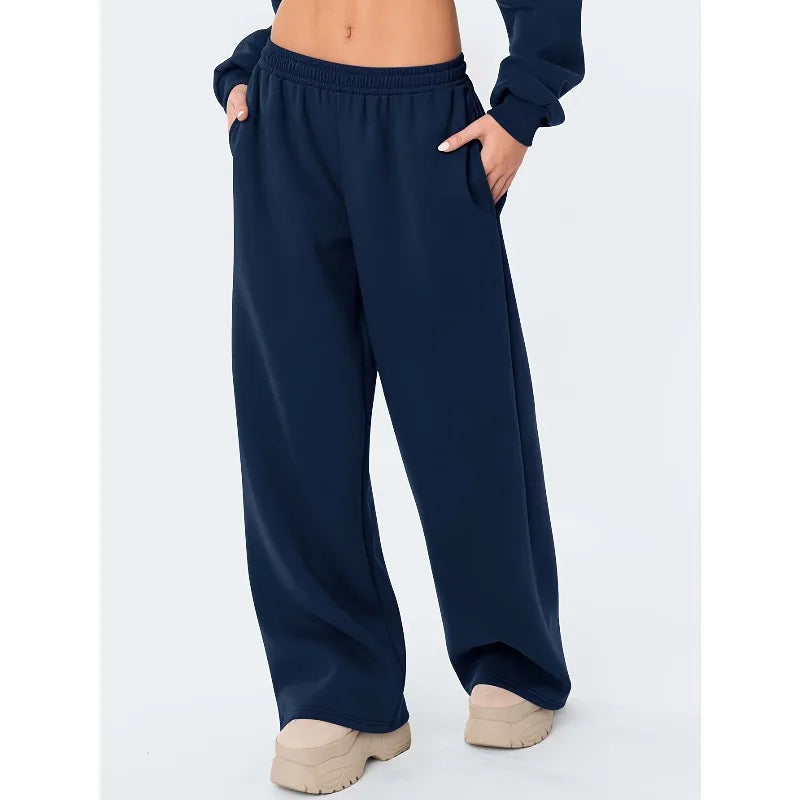 Women’s Warm Loose-Fit Wide-Leg Casual Pants