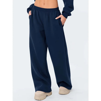 Women’s Warm Loose-Fit Wide-Leg Casual Pants