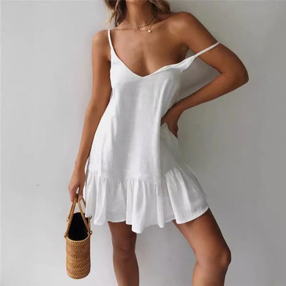 Women’s Ruffle Hem Mini Slip Dress