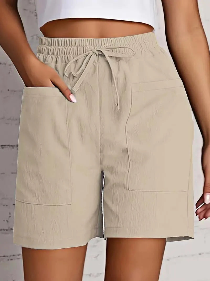 Women’s High-Waisted 4-Inch Casual Shorts with Pockets