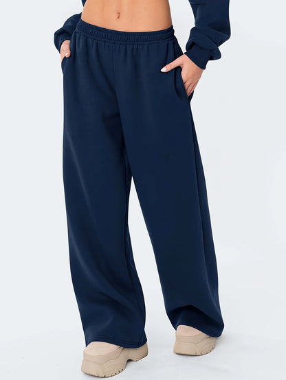 Women’s Warm Loose-Fit Wide-Leg Casual Pants
