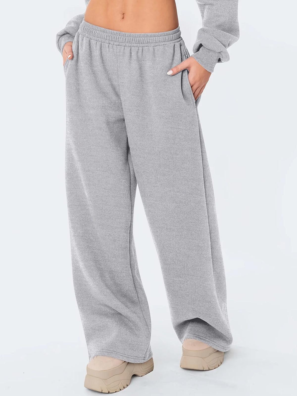 Women’s Warm Loose-Fit Wide-Leg Casual Pants
