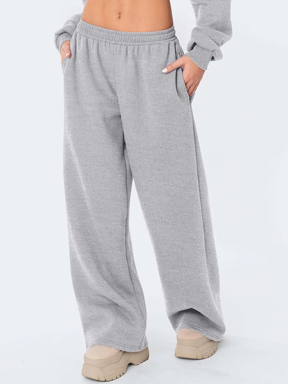 Women’s Warm Loose-Fit Wide-Leg Casual Pants