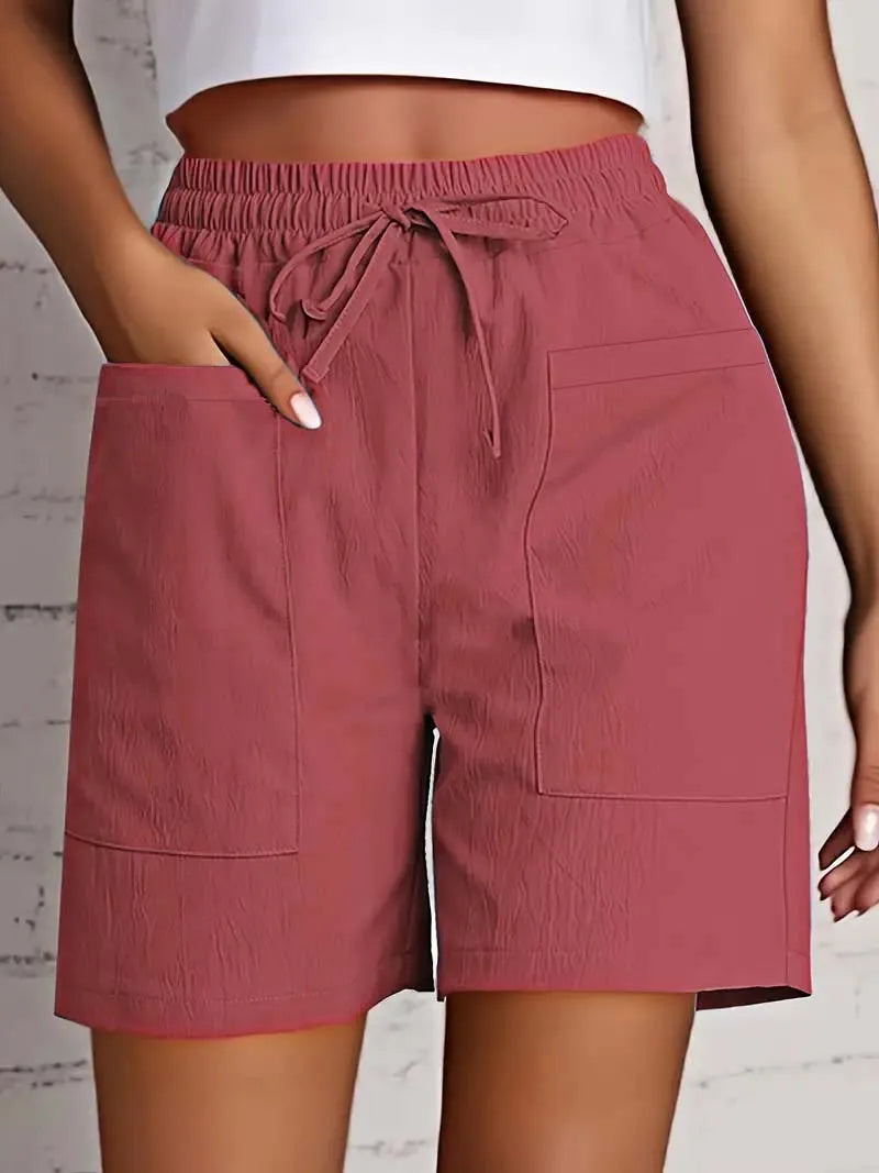 Women’s High-Waisted 4-Inch Casual Shorts with Pockets