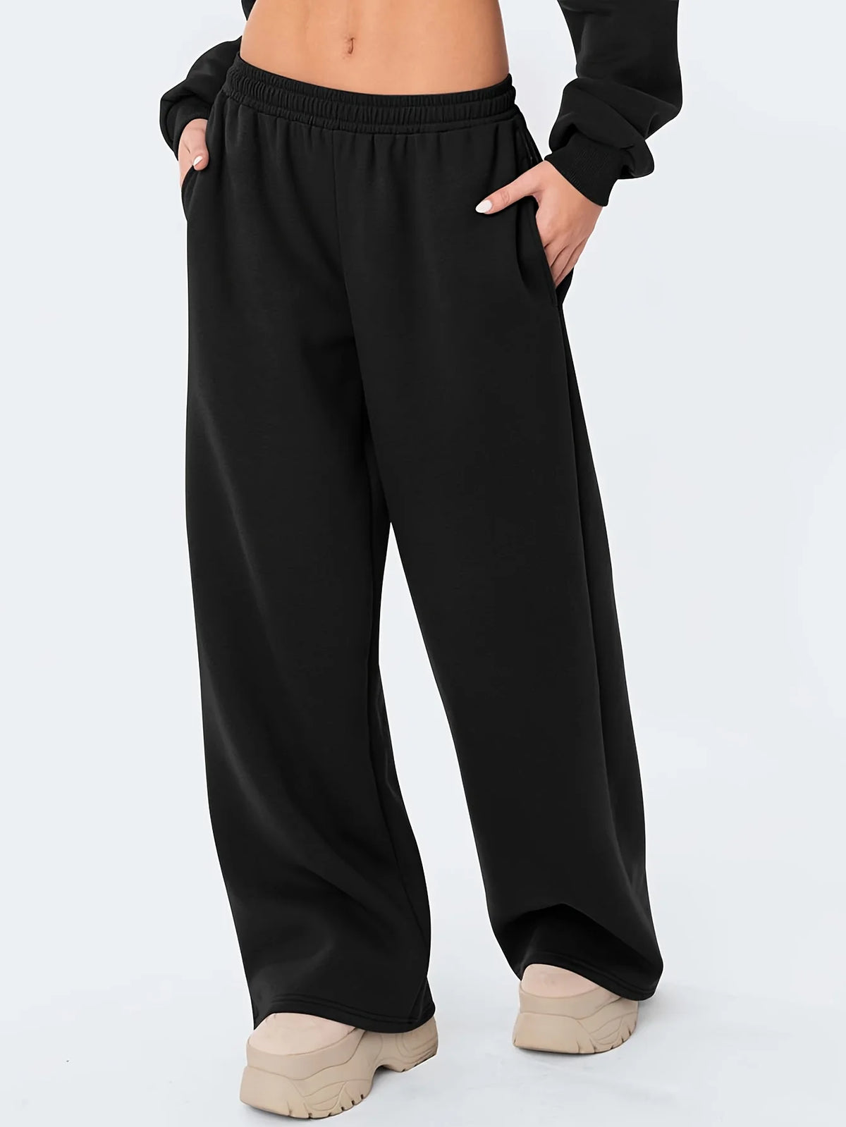 Women’s Warm Loose-Fit Wide-Leg Casual Pants