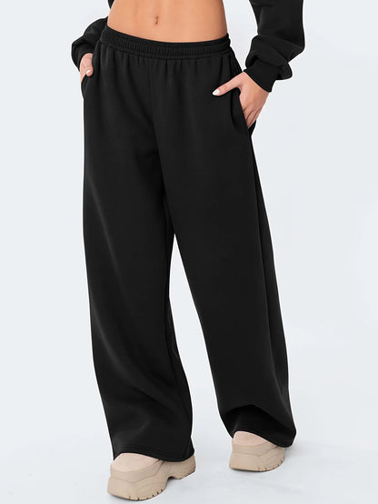 Women’s Warm Loose-Fit Wide-Leg Casual Pants