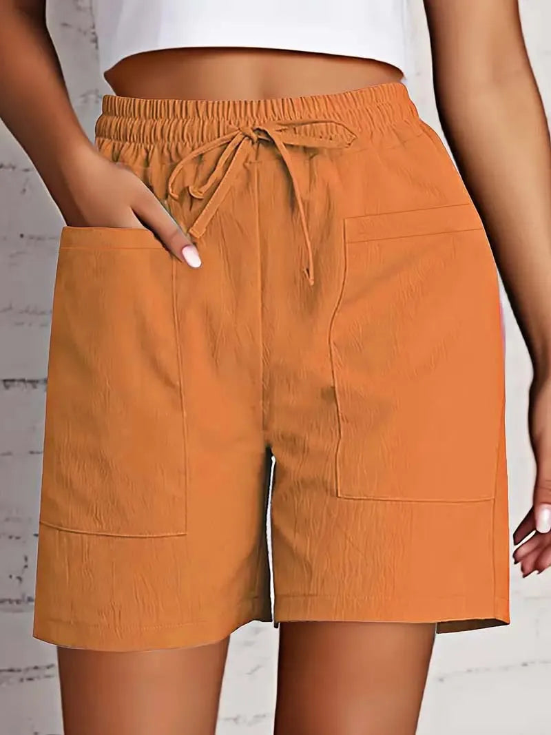 Women’s High-Waisted 4-Inch Casual Shorts with Pockets